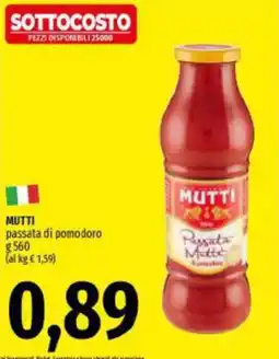 Emi Supermercati Mutti passata di pomodoro offerta