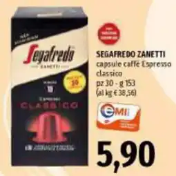 Emi Supermercati Segafredo Zanetti capsule caffè Espresso classico offerta