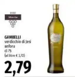 Emi Supermercati Gambelli verdicchio di Jesi anfora offerta