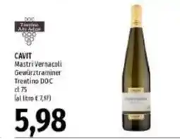 Emi Supermercati Cavit Mastri Vernacoli Gewürztraminer offerta