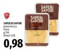 Emi Supermercati Saper di sapori pasta fresca liscia offerta