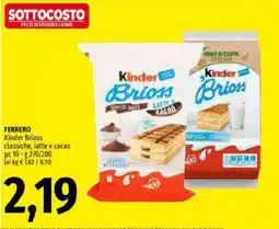 Emi Supermercati Kinder Brioss classiche, latte e cacao offerta