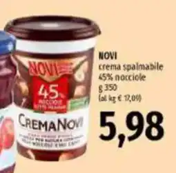 Emi Supermercati Novi crema spalmabile 45% nocciole offerta