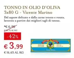 Eataly Tonno in olio d'oliva Vicente Marino offerta