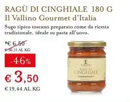 Eataly Ragù di cinghiale Il Vallino Gourmet d'Italia offerta