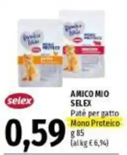 Emi Supermercati Amico Mio Selex Paté per gatto Mono Proteico offerta