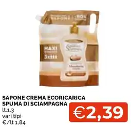 Mercatò Local Sapone crema ecoricarica spuma di sciampagna offerta