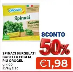 Mercatò Local Spinaci surgelati cubello foglia più Orogel offerta