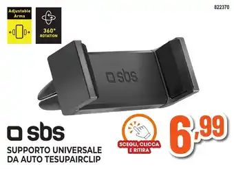 Sbs supporto universale da auto tesupairclip