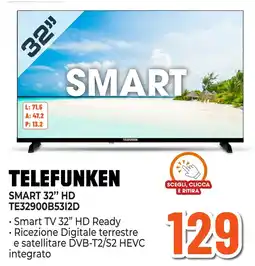 Expert Di Lella Telefunken Smart 32" HD offerta