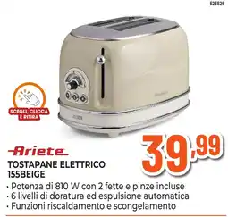 Expert Di Lella Ariete Tostapane Elettrico 155Beige offerta