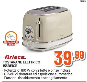 Ariete Tostapane Elettrico 155Beige