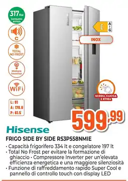 Expert Di Lella Hisense Frigo Side by Side RS3P558NMIE offerta