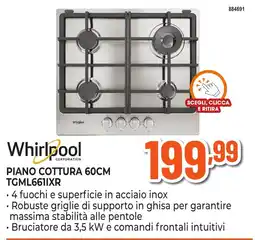 Expert Di Lella Piano cottura 60cm Whirlpool offerta
