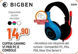Expert Di Lella Cuffia gaming V1 per PC e console Bigben offerta