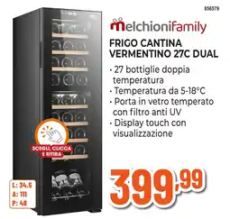 Expert Di Lella Melchioni Family Frigo Cantina Vermentino 27C Dual offerta