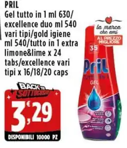 Rossotono Carrefour Pril gel tutto in 1 offerta