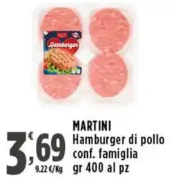 Rossotono Carrefour Martini Hamburger di pollo offerta