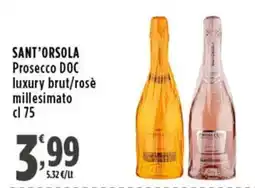 Rossotono Carrefour Sant'Orsola Prosecco DOC luxury brut/rosè offerta