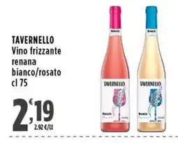 Rossotono Carrefour Tavernello Vino frizzante renana bianco/rosato offerta