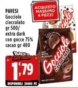 Rossotono Carrefour Gocciole Extra Dark Pavesi offerta