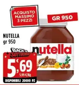 Rossotono Carrefour Nutella offerta