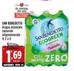 Rossotono Carrefour San Benedetto acqua minerale naturale oligominerale offerta