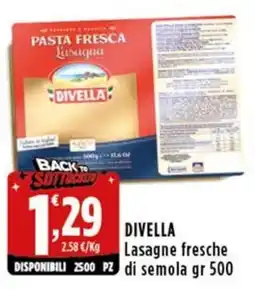 Rossotono Carrefour Divella Lasagne fresche di semola offerta