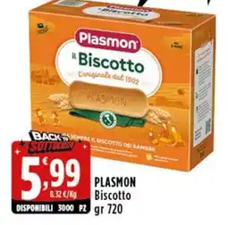Rossotono Carrefour Plasmon Biscotto offerta