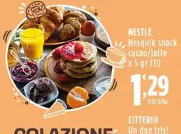 Rossotono Carrefour Nesquik snack cacao/latte offerta