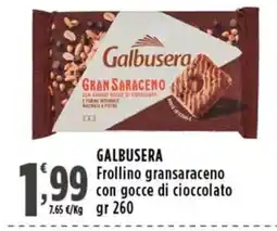 Rossotono Carrefour Galbusera Frollino gransaraceno con gocce di cioccolato offerta