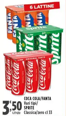 Rossotono Carrefour Coca Cola/Fanta Sprite offerta