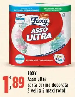 Rossotono Carrefour Foxy asso ultra carta cucina decorata offerta
