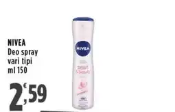 Rossotono Carrefour NIVEA Deo spray vari tipi offerta