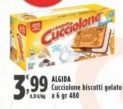 Rossotono Carrefour Algida Cucciolone biscotti gelato offerta