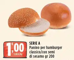 Rossotono Carrefour SERIE A Panino per hamburger classico/con semi di sesamo offerta