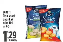 Rossotono Carrefour Scotti Riso snack offerta