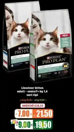 Elite Pet Purina Pro Plan Liveclear offerta