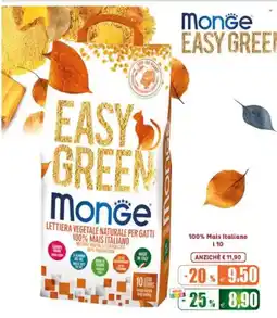 Elite Pet Lettiera vegetale naturale per gatti Monge Easy Green offerta