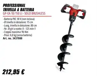 Trivella a batteria GP-EA 18/150 LI - Solo brushless