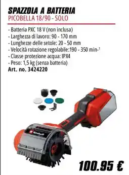 Einhell Spazzola a batteria Picobella 18/90 - Solo offerta