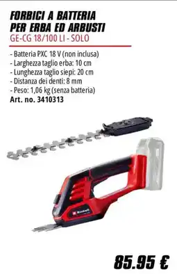 Einhell Forbici a batteria per erba ed arbusti Einhell offerta
