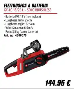 Einhell Elettrosegna a batteria Einhell offerta