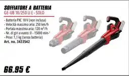 Einhell Soffiatore a batteria GE-UB 18/250 LI E-SOLO offerta