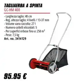 Einhell Tagliaerba a spinta GC-HM 400 offerta
