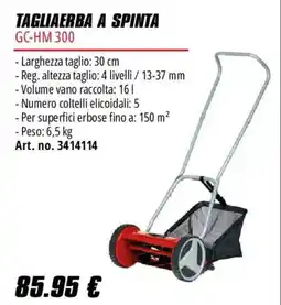 Einhell Tagliaerba a spinta GC-HM 300 offerta