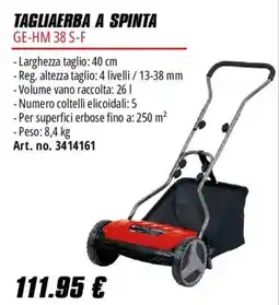 Einhell Tagliaerba a spinta GE-HM 38 S-F offerta