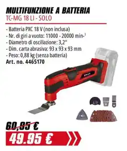 Einhell Multifunzione a batteria TC-MG 18 LI - Solo offerta