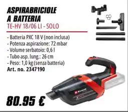 Einhell Aspirabriciole a batteria Kinboff offerta
