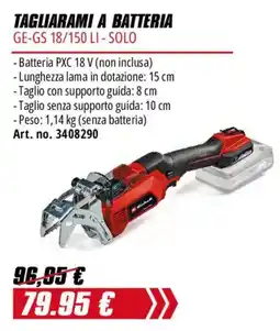 Einhell Tagliarami a batteria GE-GS 18/150 LI - Solo offerta